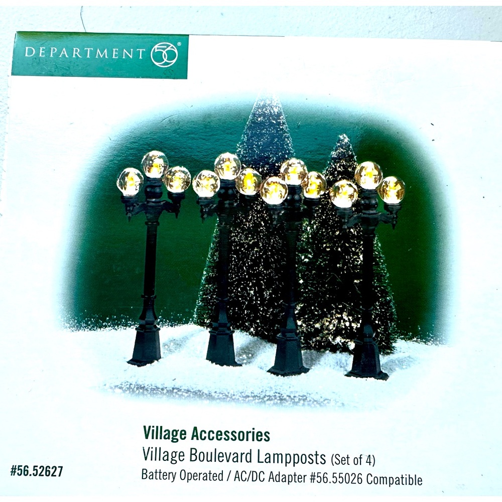 Department 56 “Village Boulevard Lamppost” Set of 4 ~ Retired in 2006, NWT